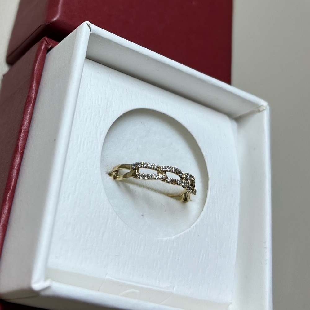 Aurate Open Link Diamond Ring 14k Gold | Size 7 - Picture 9 of 11
